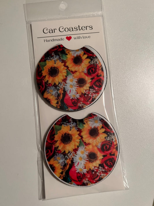 Oopsie Sunflower & Rose Car Coaster
